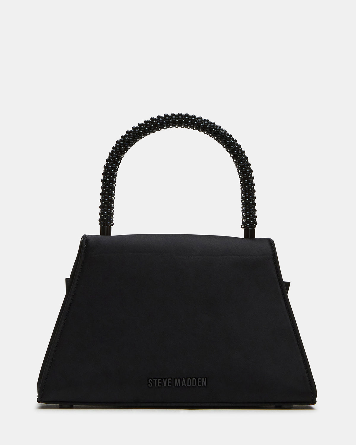 COSETTE Bag Black Satin Beaded Top-Handle Mini Handbag | Steve Madden on Sale