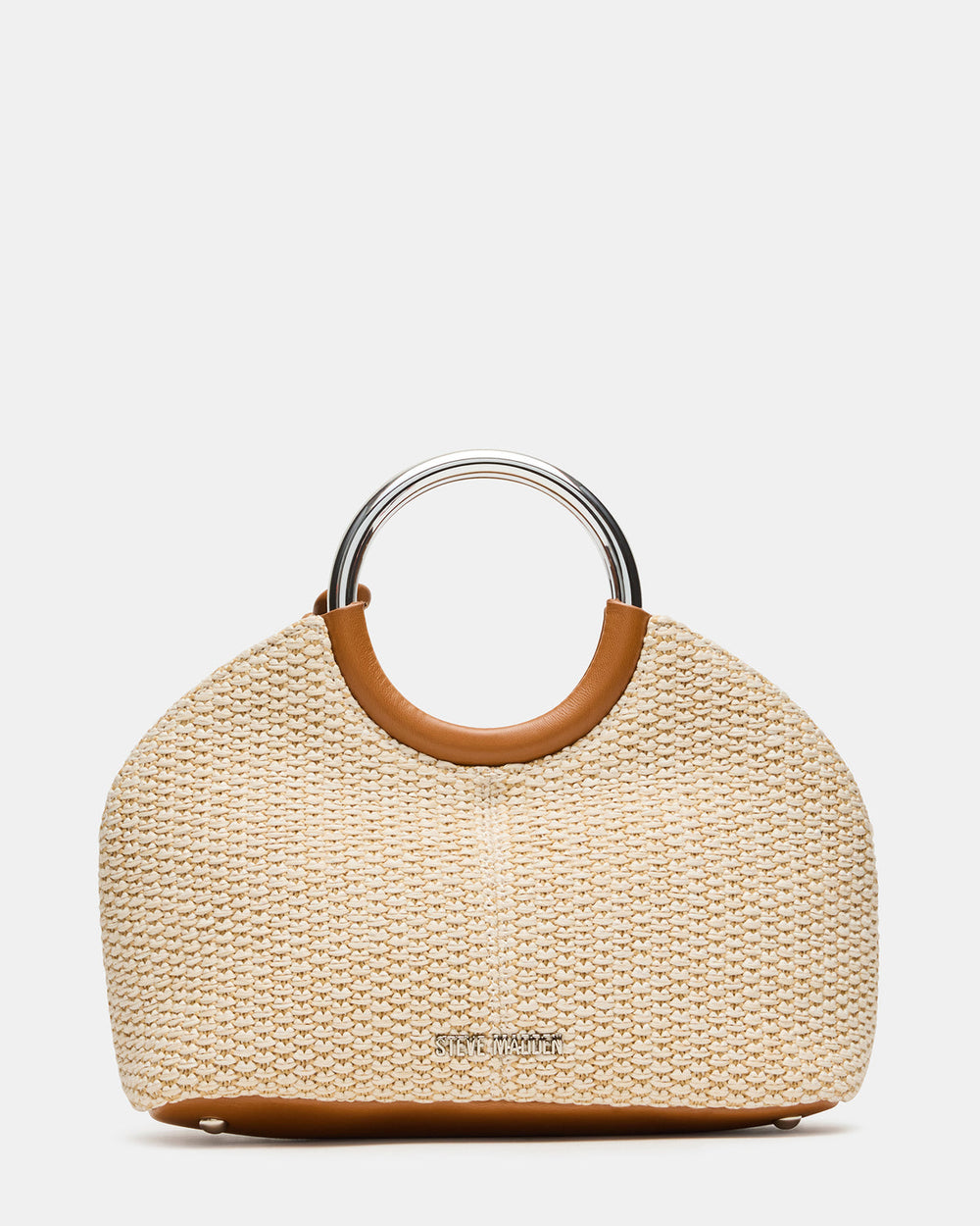 GEENA Straw Bag Light Natural Ring Top-Handle Crossbody Handbag | Steve Madden discount