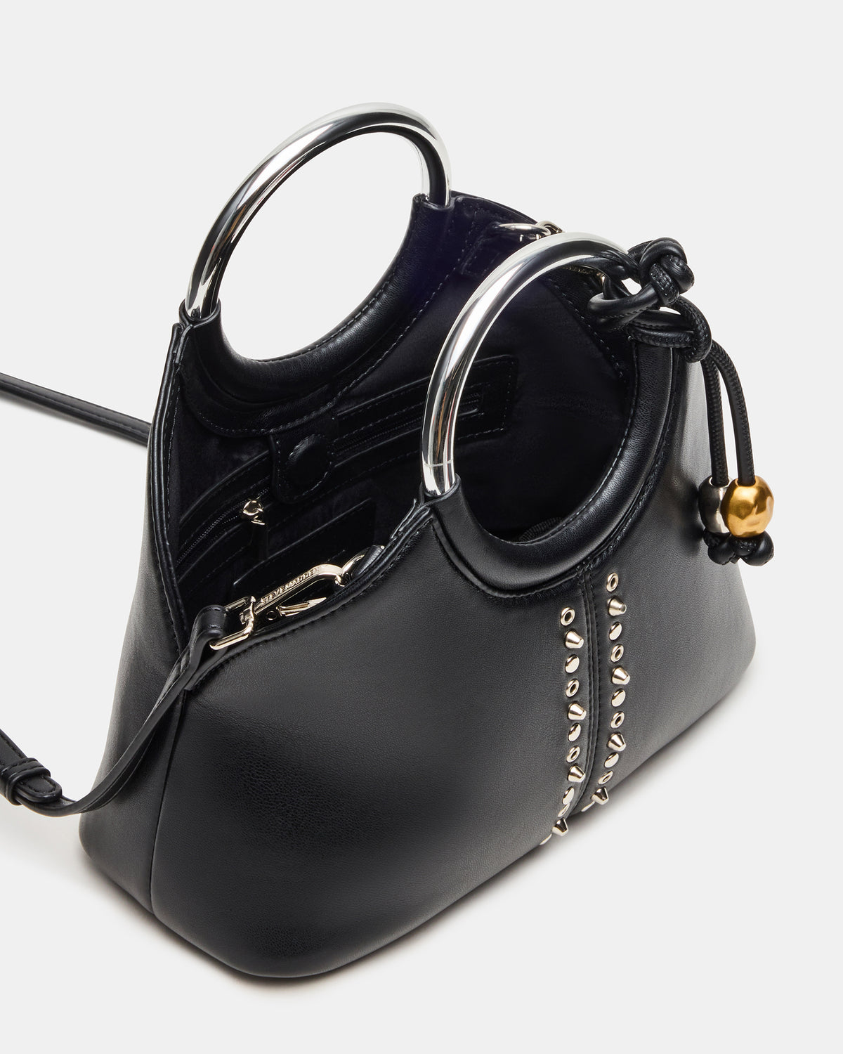 GEENA Embellished Bag Black Ring Top-Handle Crossbody Handbag | Steve Madden US