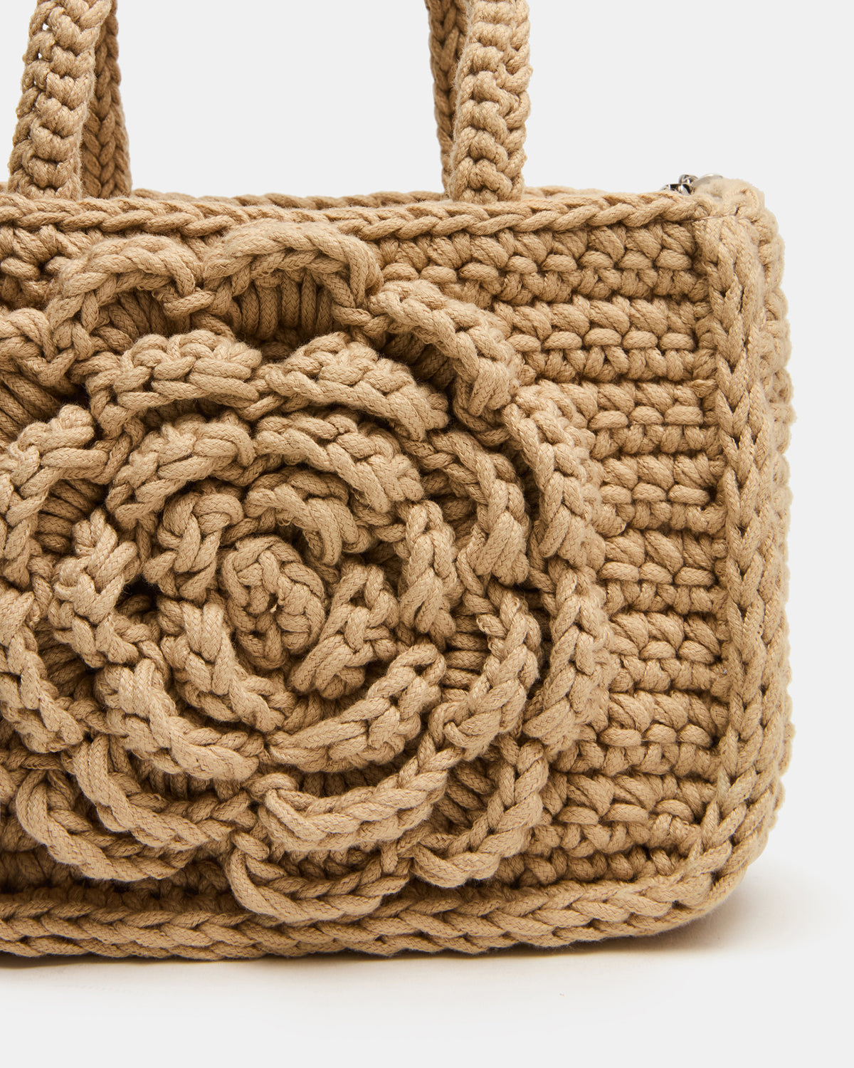 LUVLY Bag Natural Mini Top-Handle Flower Decal Crochet Crossbody Handbag | Steve Madden outlet