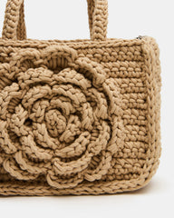 LUVLY Bag Natural Mini Top-Handle Flower Decal Crochet Crossbody Handbag | Steve Madden outlet