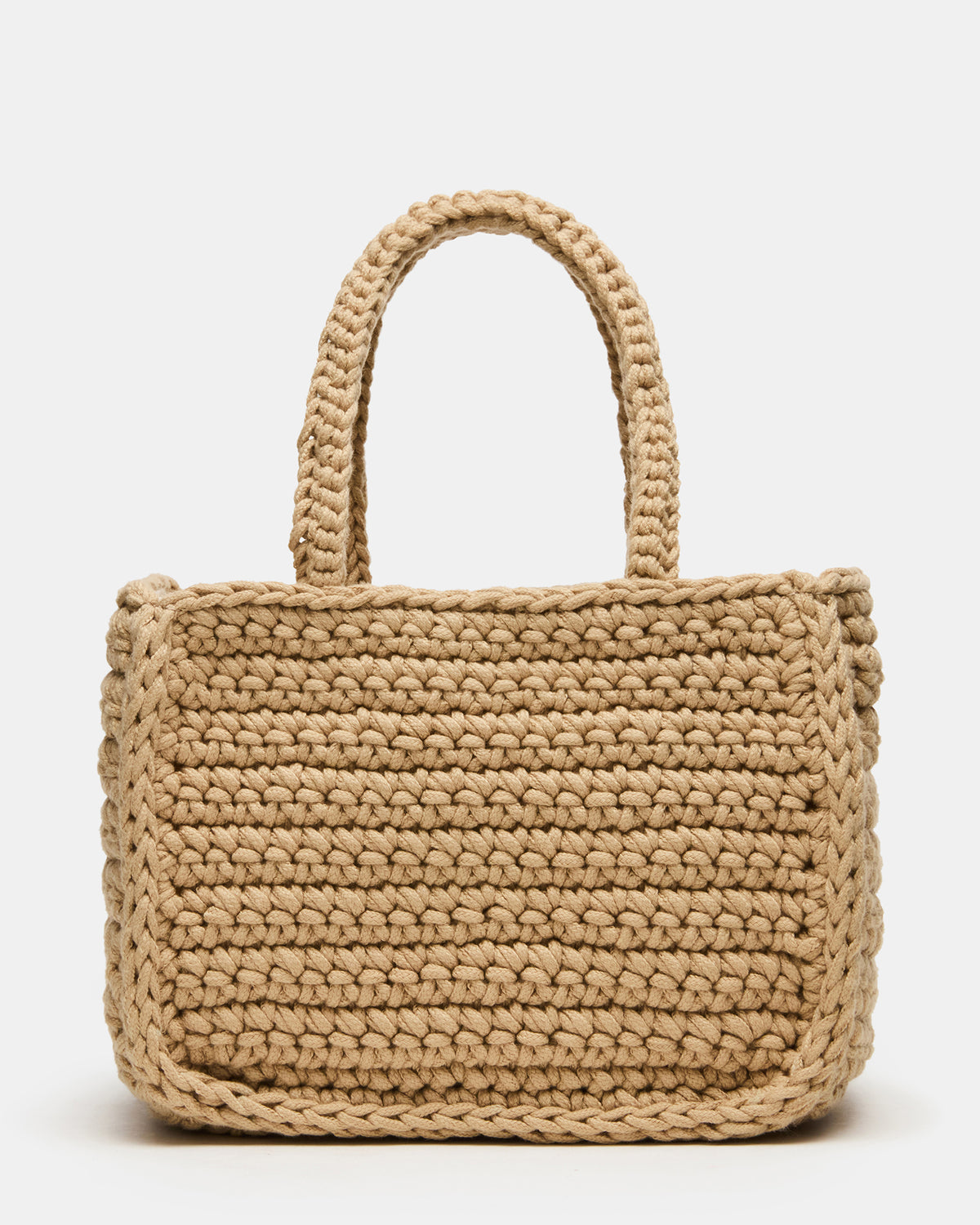LUVLY Bag Natural Mini Top-Handle Flower Decal Crochet Crossbody Handbag | Steve Madden outlet