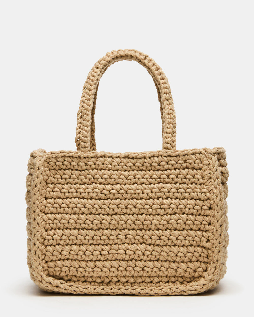 LUVLY Bag Natural Mini Top-Handle Flower Decal Crochet Crossbody Handbag | Steve Madden outlet