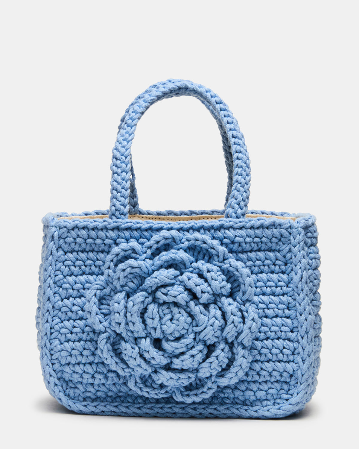 LUVLY Bag Light Blue Mini Top-Handle Flower Decal Crochet Crossbody Handbag | Steve Madden Sale