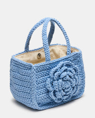 LUVLY Bag Light Blue Mini Top-Handle Flower Decal Crochet Crossbody Handbag | Steve Madden Sale