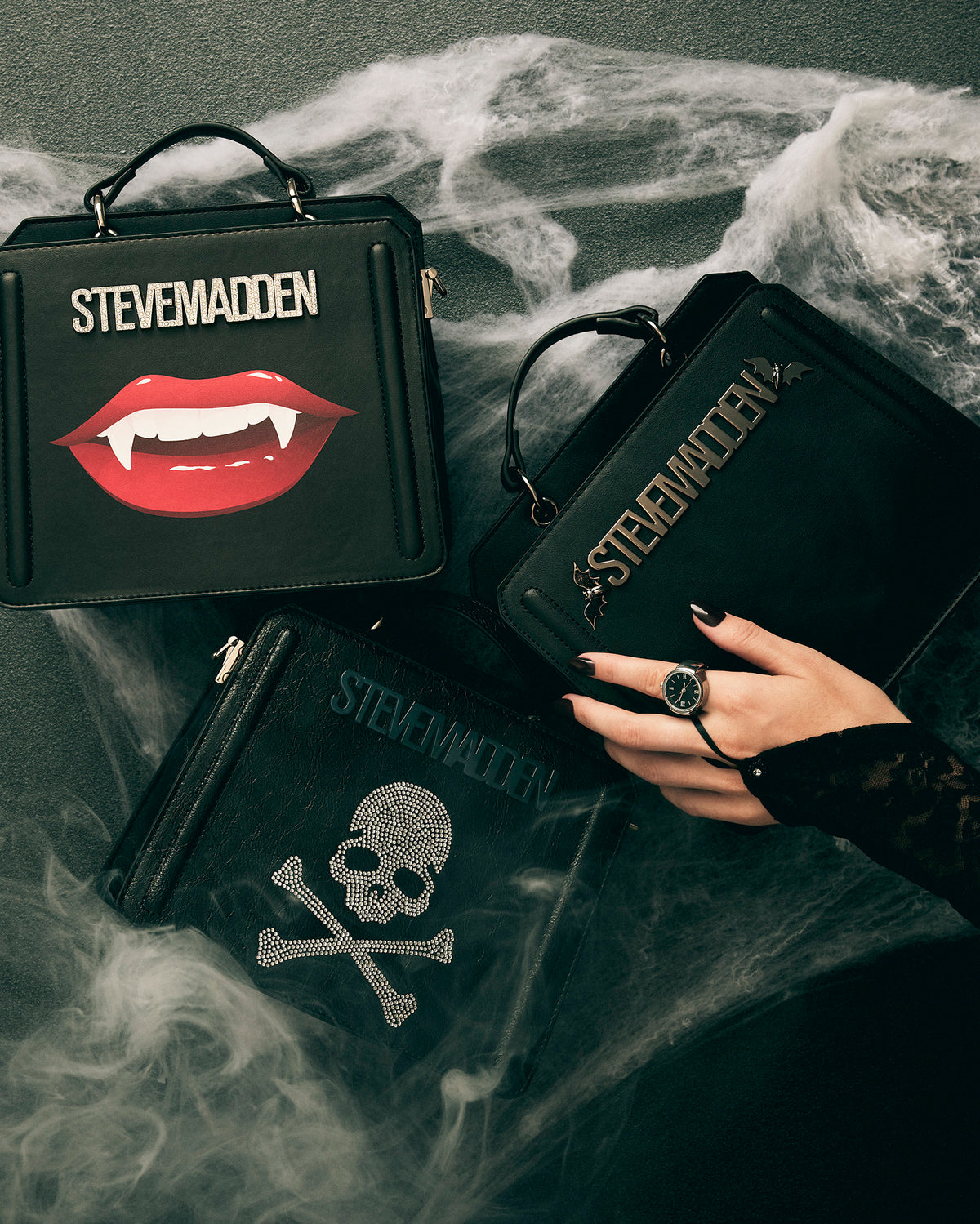 EVELYN Skull Bag Black Top Handle Crossbody Bag | Steve Madden near me