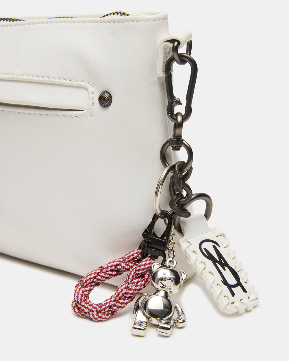 JONY Bag White Top-Zipper Crossbody Handbag | Steve Madden discount
