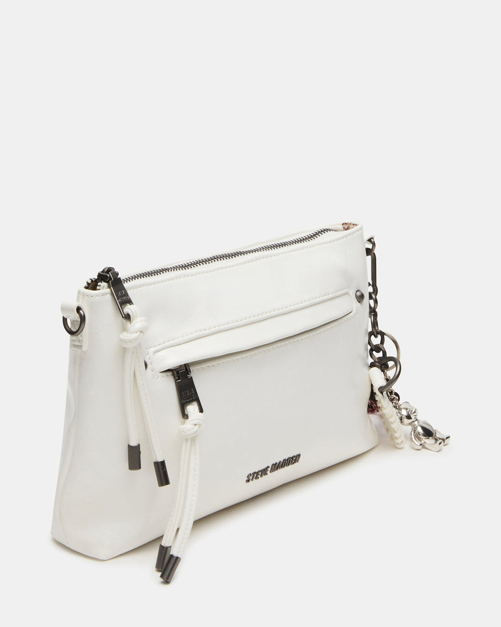 JONY Bag White Top-Zipper Crossbody Handbag | Steve Madden discount