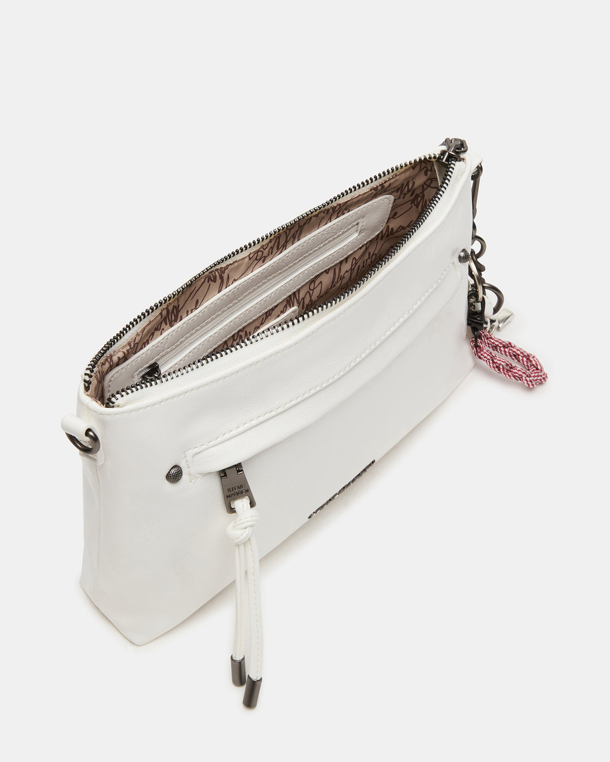 JONY Bag White Top-Zipper Crossbody Handbag | Steve Madden discount