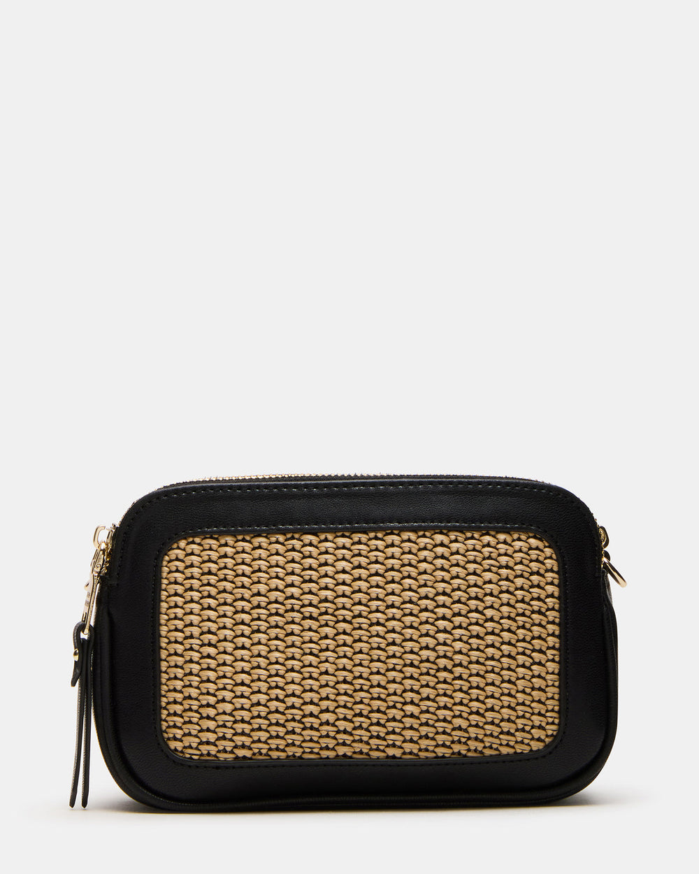 DAISYS Black Multi Women's Studded Straw Crossbody Handbag | Steve Madden US