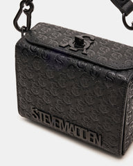 NOYA Black/Black Women's Embossed Crossbody Top-Handle Box Handbag | Steve Madden outlet