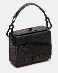 NOYA Black/Black Women's Embossed Crossbody Top-Handle Box Handbag | Steve Madden outlet