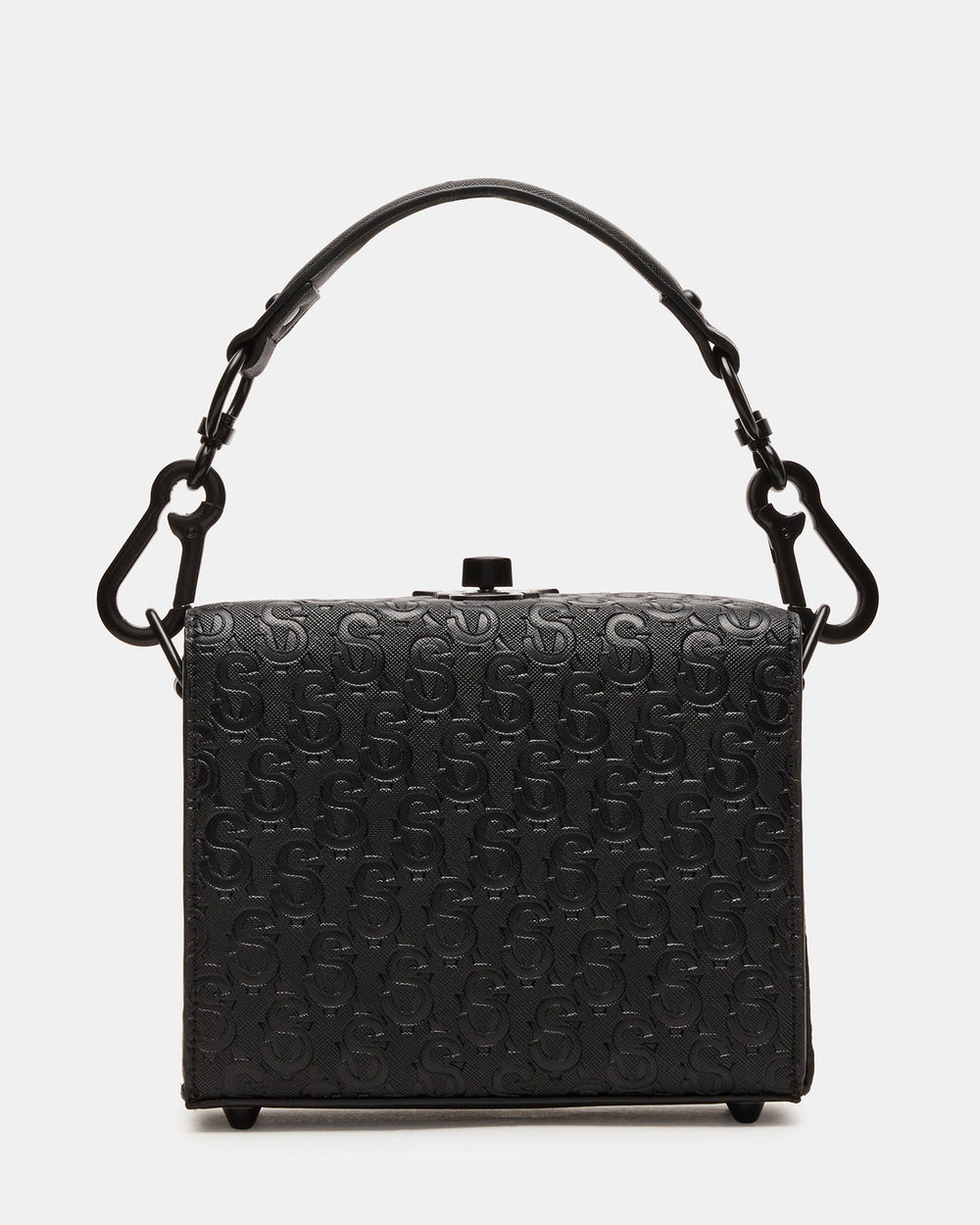 NOYA Black/Black Women's Embossed Crossbody Top-Handle Box Handbag | Steve Madden outlet