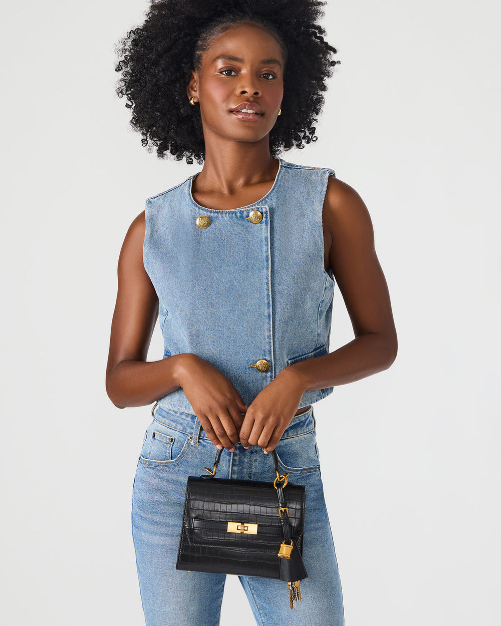ELLOISE Bag Black Structured Mini Crossbody Handbag | Steve Madden Sale