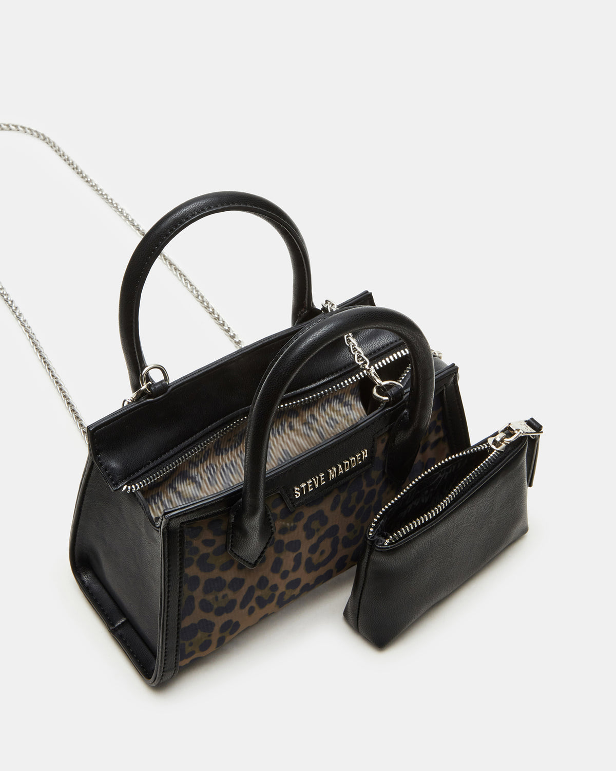 PEACHY Leopard Women's Mini Top-Handle Mesh Handbag | Steve Madden for Sale