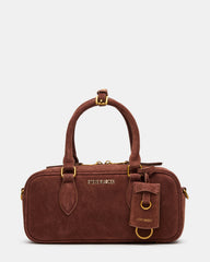 MERIT Bag Chestnut Suede Top-Handle Satchel Crossbody Handbag | Steve Madden discount