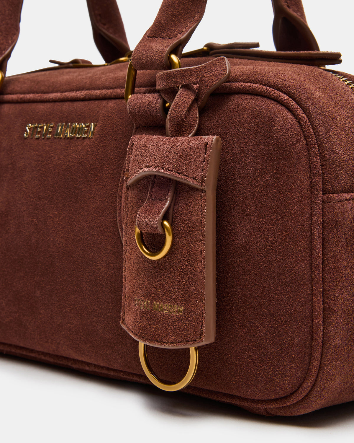 MERIT Bag Chestnut Suede Top-Handle Satchel Crossbody Handbag | Steve Madden discount