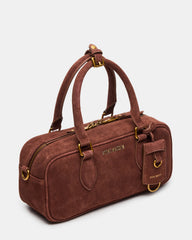 MERIT Bag Chestnut Suede Top-Handle Satchel Crossbody Handbag | Steve Madden discount