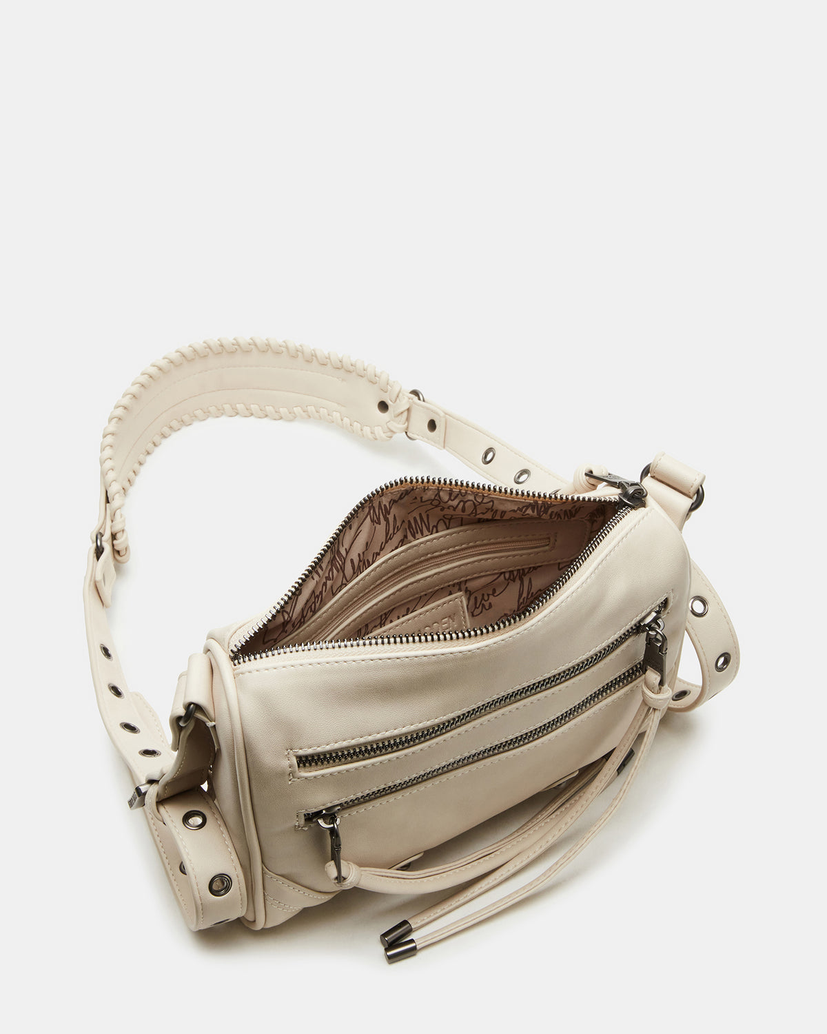 RIGBY Taupe Women's Fringe Studded Crossbody Handbag | Steve Madden for Sale