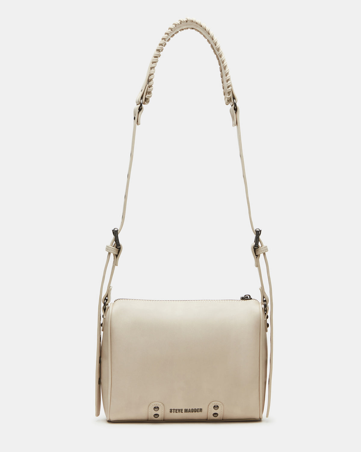 RIGBY Taupe Women's Fringe Studded Crossbody Handbag | Steve Madden for Sale