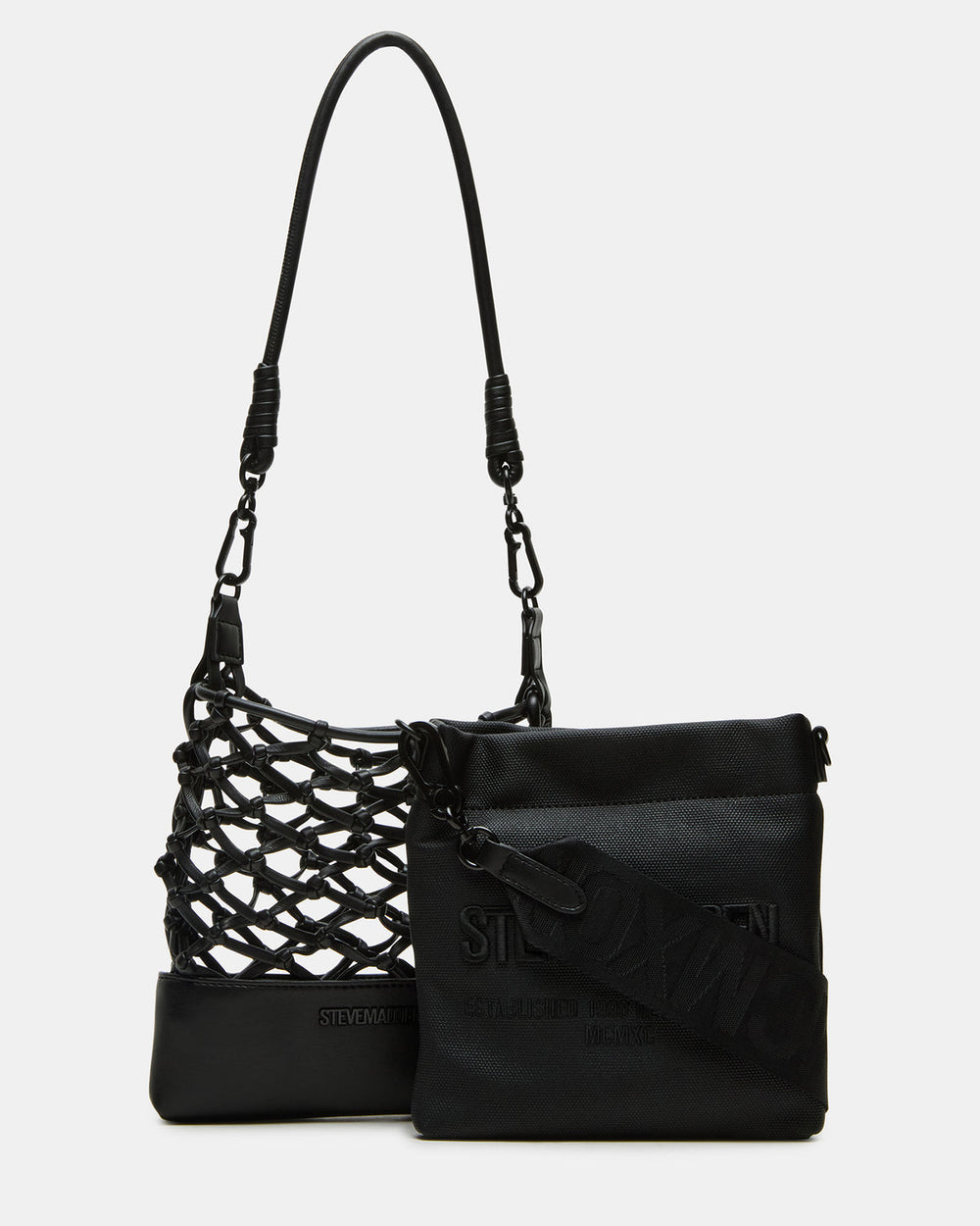 ARDA Black/Black Women's Crossbody Pouch Handbag | Steve Madden on Sale