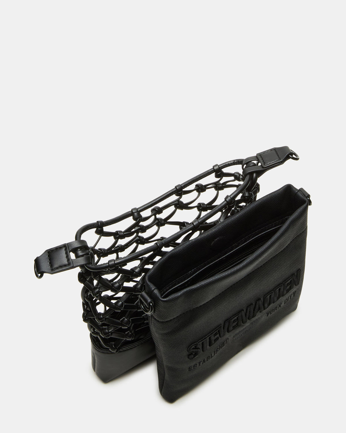 ARDA Black/Black Women's Crossbody Pouch Handbag | Steve Madden on Sale