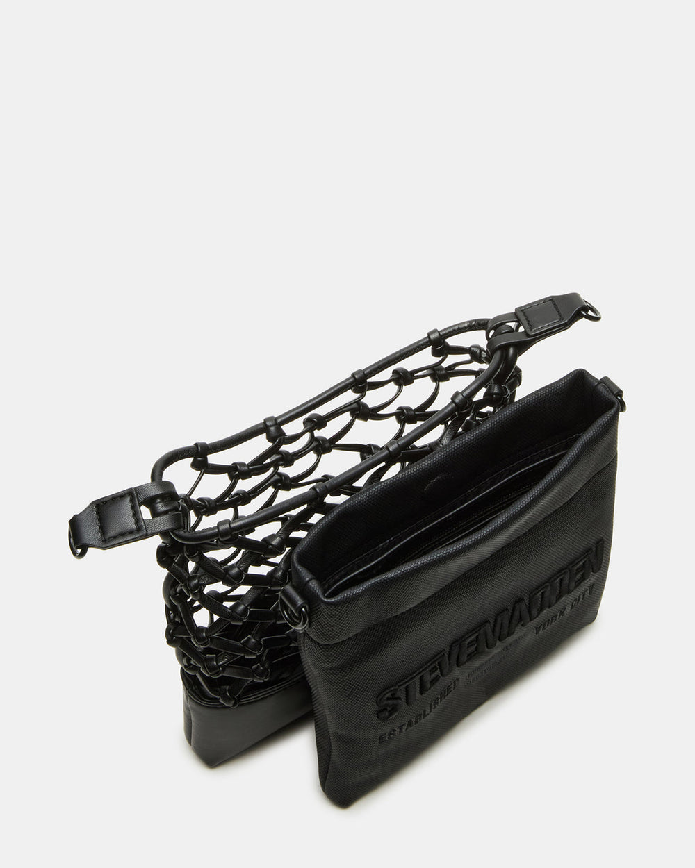 ARDA Black/Black Women's Crossbody Pouch Handbag | Steve Madden on Sale