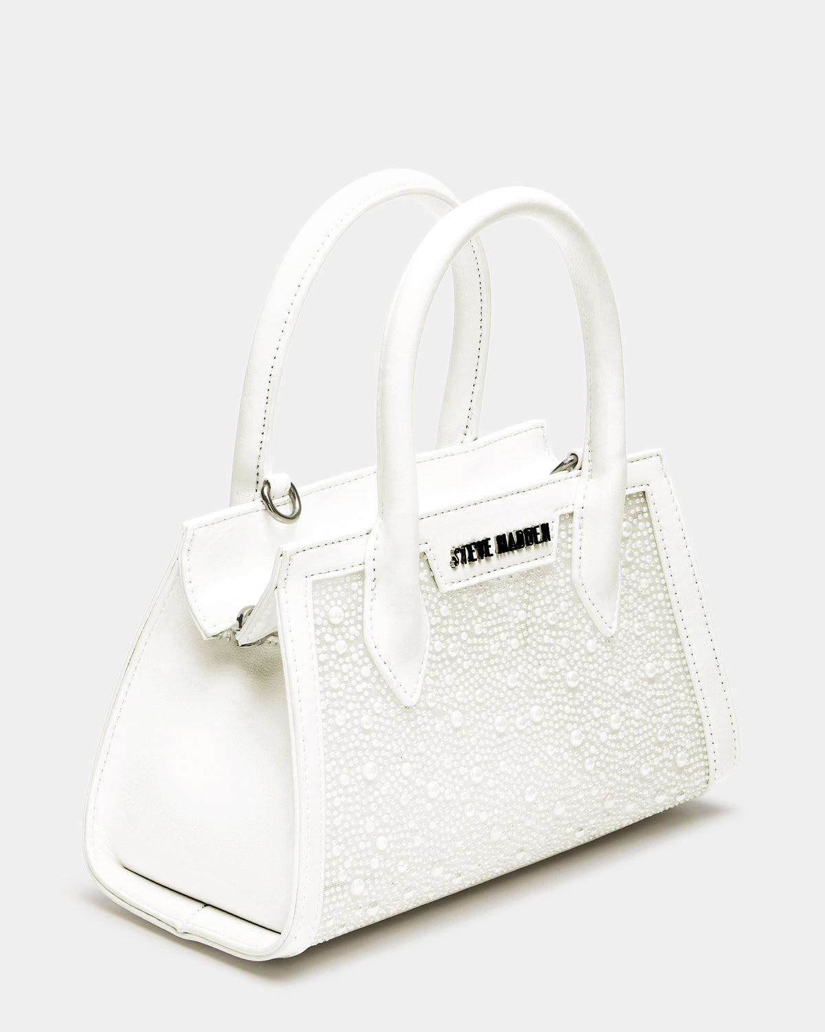 PEACH White Multi Women's Mini Top-Handle Mesh Handbag | Steve Madden discount