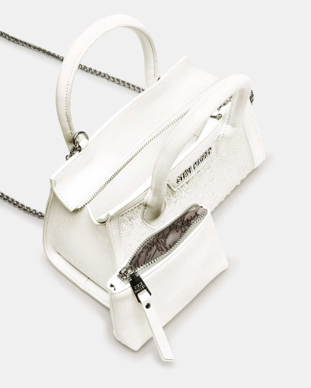 PEACH White Multi Women's Mini Top-Handle Mesh Handbag | Steve Madden discount