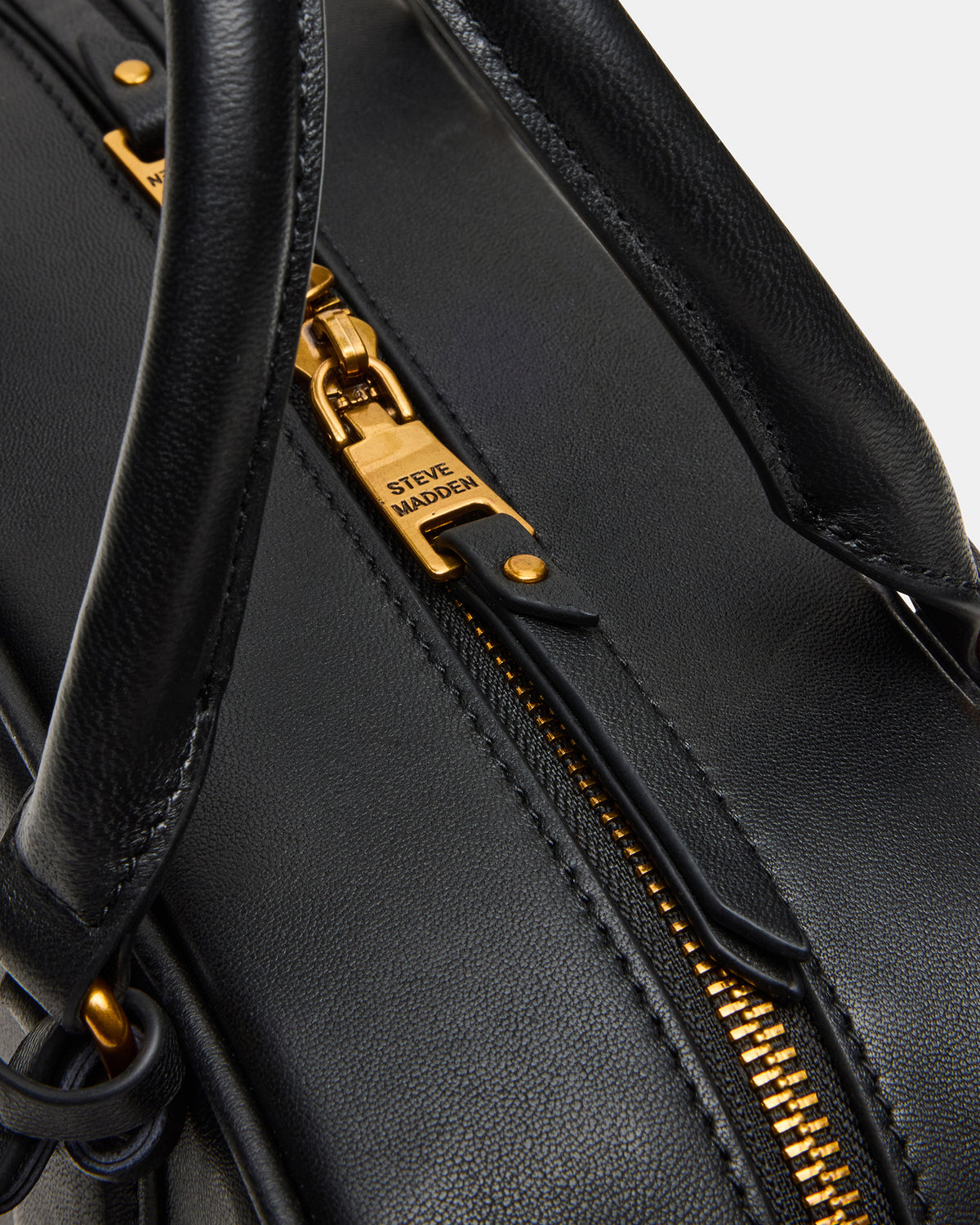 MERIT Bag Black Leather Top-Handle Satchel Crossbody Handbag | Steve Madden online