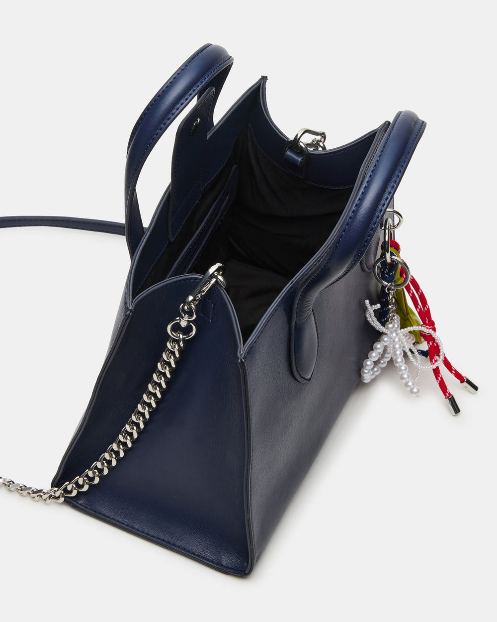 CALLEB Bag Navy Structured Tote Crossbody Handbag | Steve Madden US