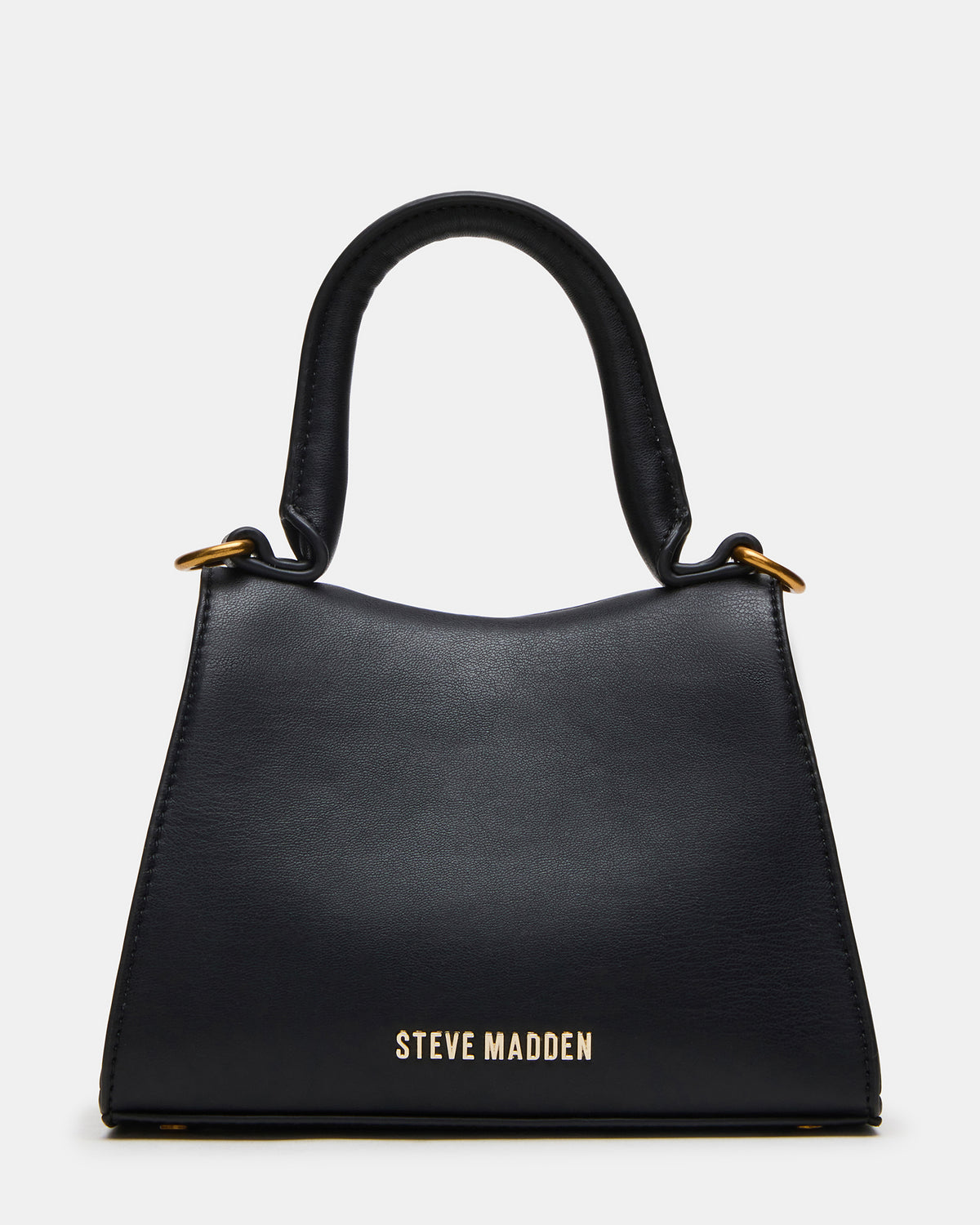 MADLYN Bag Black Structured Turn-Lock Closure Top-Handle Crossbody Mini Handbag | Steve Madden for Sale