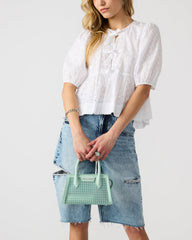 PEACHY Green Multi Women's Mini Top-Handle Mesh Handbag | Steve Madden on Sale