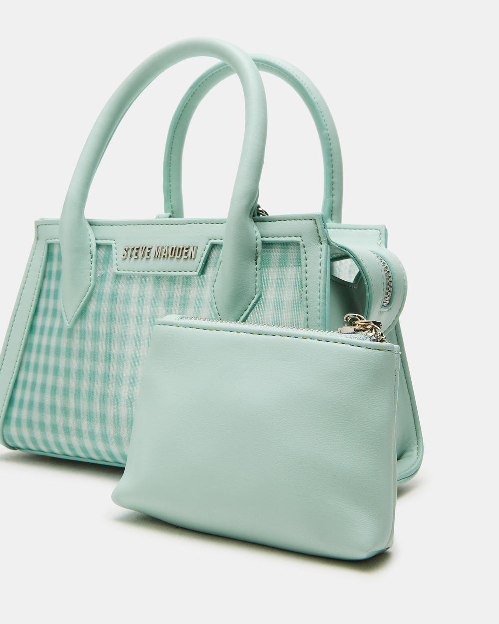PEACHY Green Multi Women's Mini Top-Handle Mesh Handbag | Steve Madden on Sale