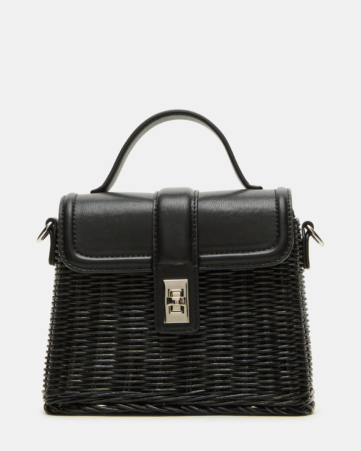 CRISTY Bag Black Wicker Top-Handle Sraw Crossbody Handbag | Steve Madden for Sale