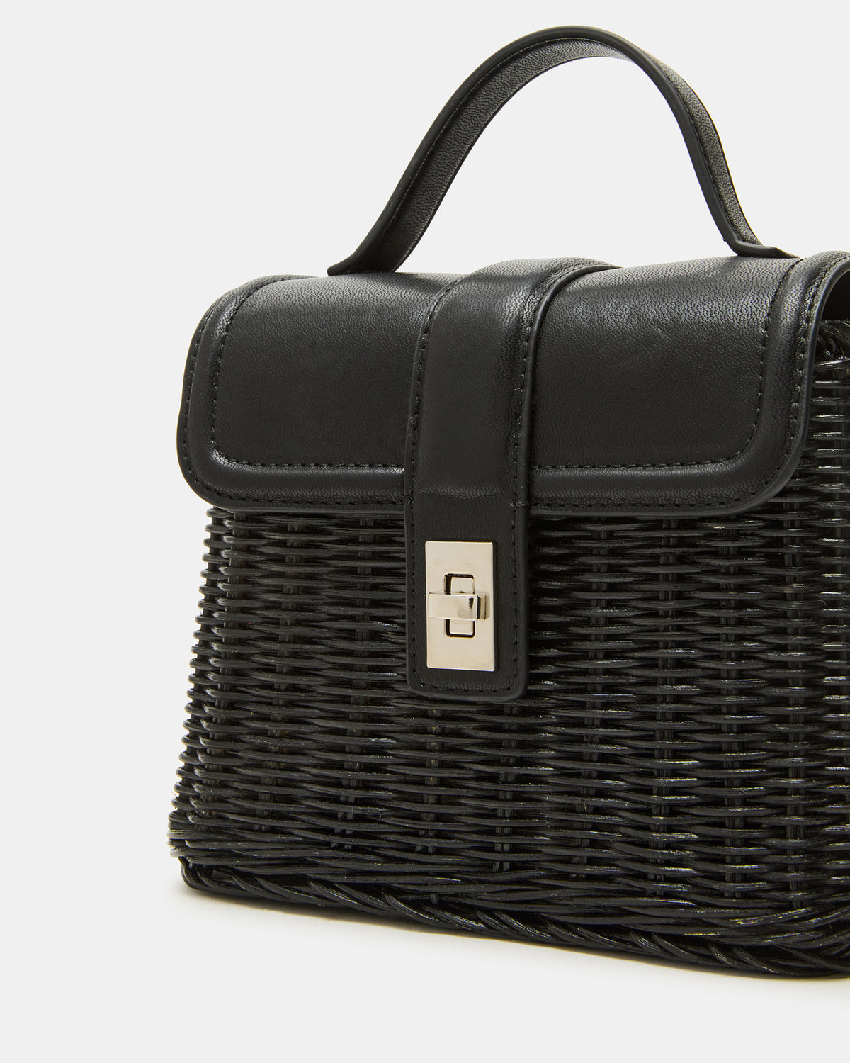 CRISTY Bag Black Wicker Top-Handle Sraw Crossbody Handbag | Steve Madden for Sale