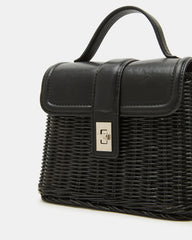 CRISTY Bag Black Wicker Top-Handle Sraw Crossbody Handbag | Steve Madden for Sale