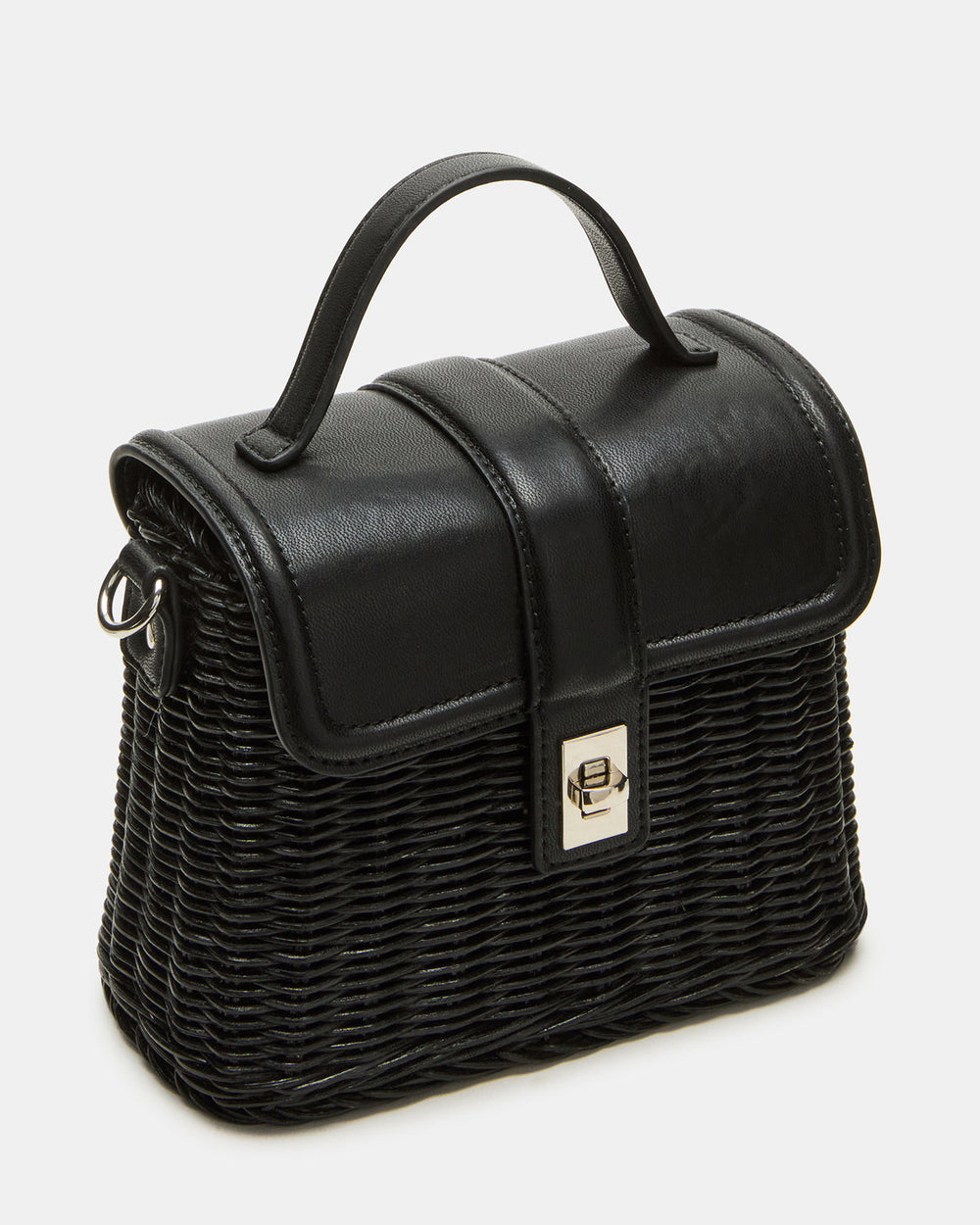 CRISTY Bag Black Wicker Top-Handle Sraw Crossbody Handbag | Steve Madden for Sale