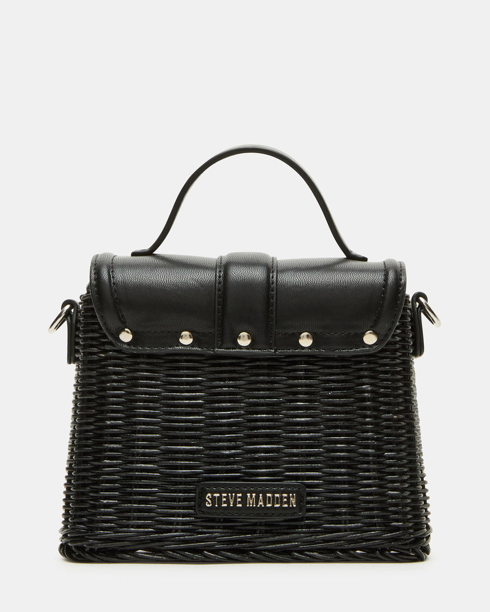 CRISTY Bag Black Wicker Top-Handle Sraw Crossbody Handbag | Steve Madden for Sale