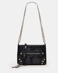 SKY Bag Black/Silver Moto Rhinestone Embellished Stud Crossbody Handbag | Steve Madden near me