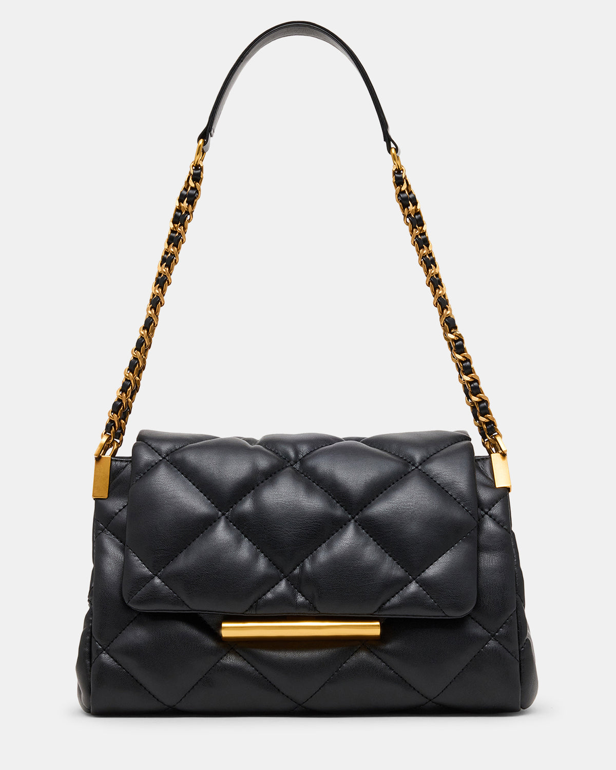COLETTE Bag Black/Gold Quilted Chain Shoulder Handbag | Steve Madden discount