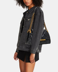 COLETTE Bag Black/Gold Quilted Chain Shoulder Handbag | Steve Madden discount
