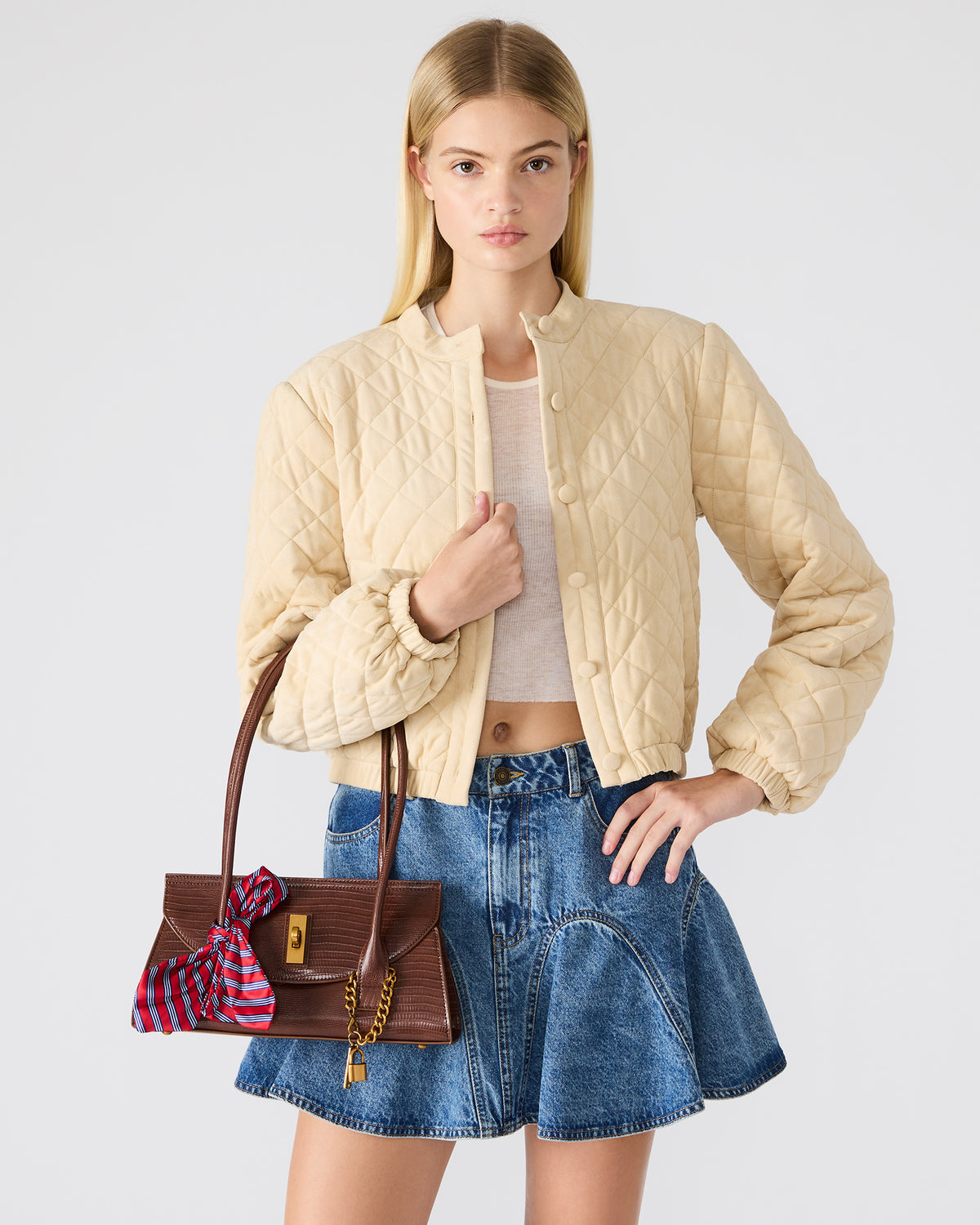 MILAN Bag Chocolate Elongated Menswear-Inspired Shoulder Strap Handbag | Steve Madden online