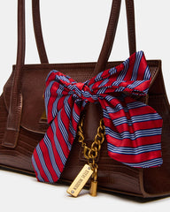 MILAN Bag Chocolate Elongated Menswear-Inspired Shoulder Strap Handbag | Steve Madden online