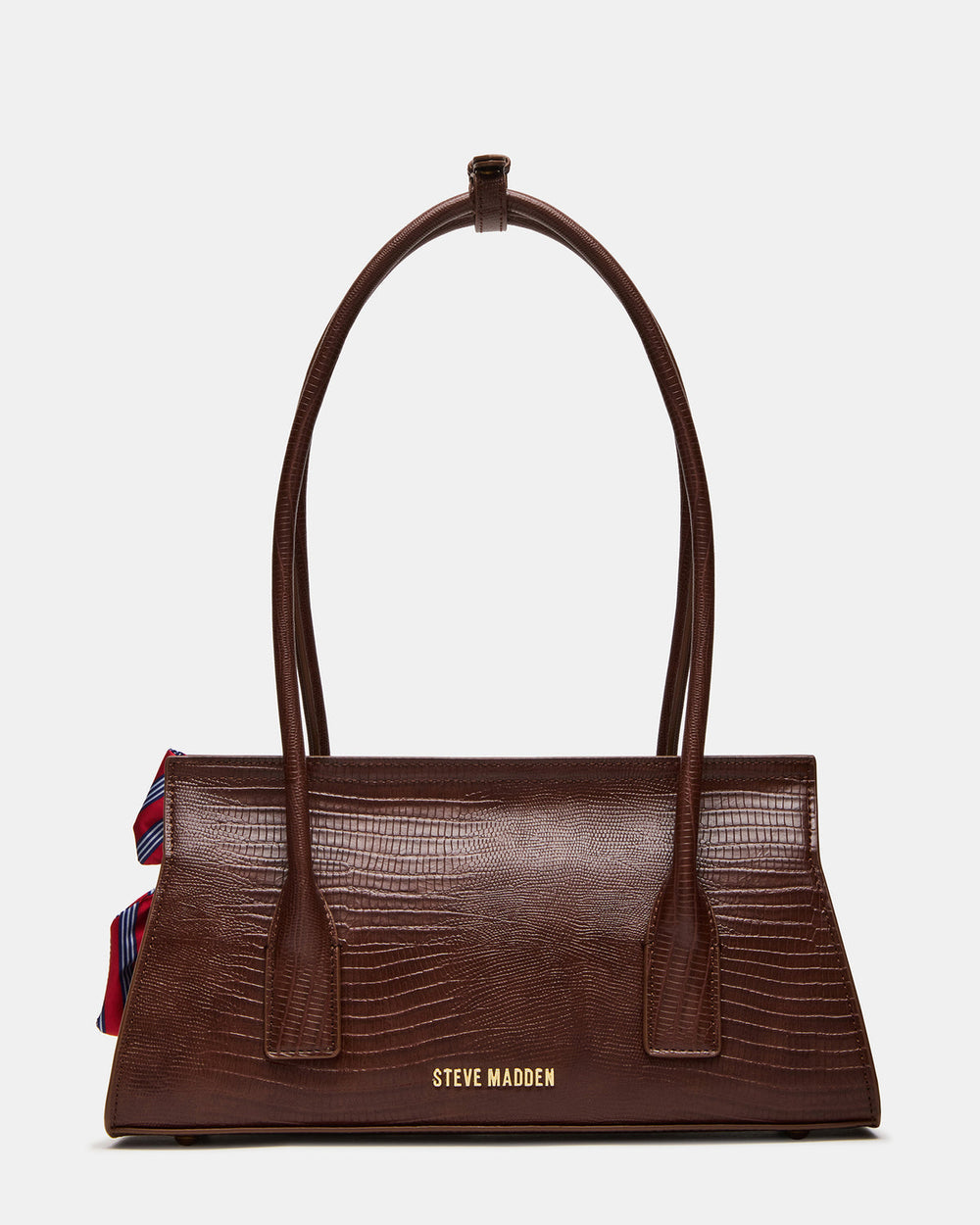 MILAN Bag Chocolate Elongated Menswear-Inspired Shoulder Strap Handbag | Steve Madden online