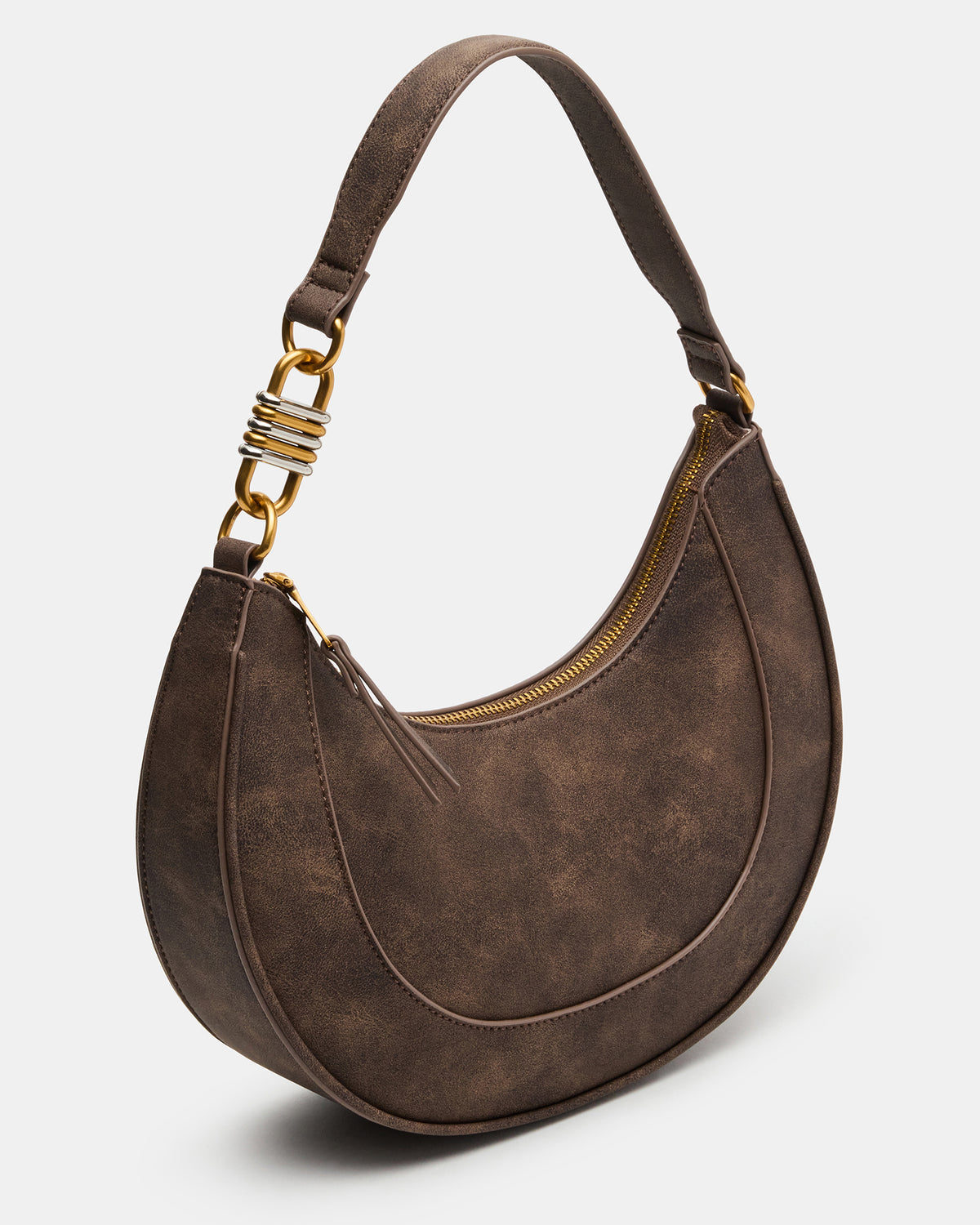 LOHAN Bag Brown Structured Hobo Shoulder Handbag | Steve Madden outlet