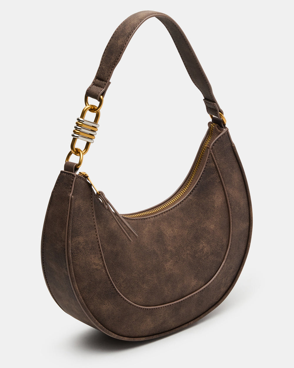 LOHAN Bag Brown Structured Hobo Shoulder Handbag | Steve Madden outlet