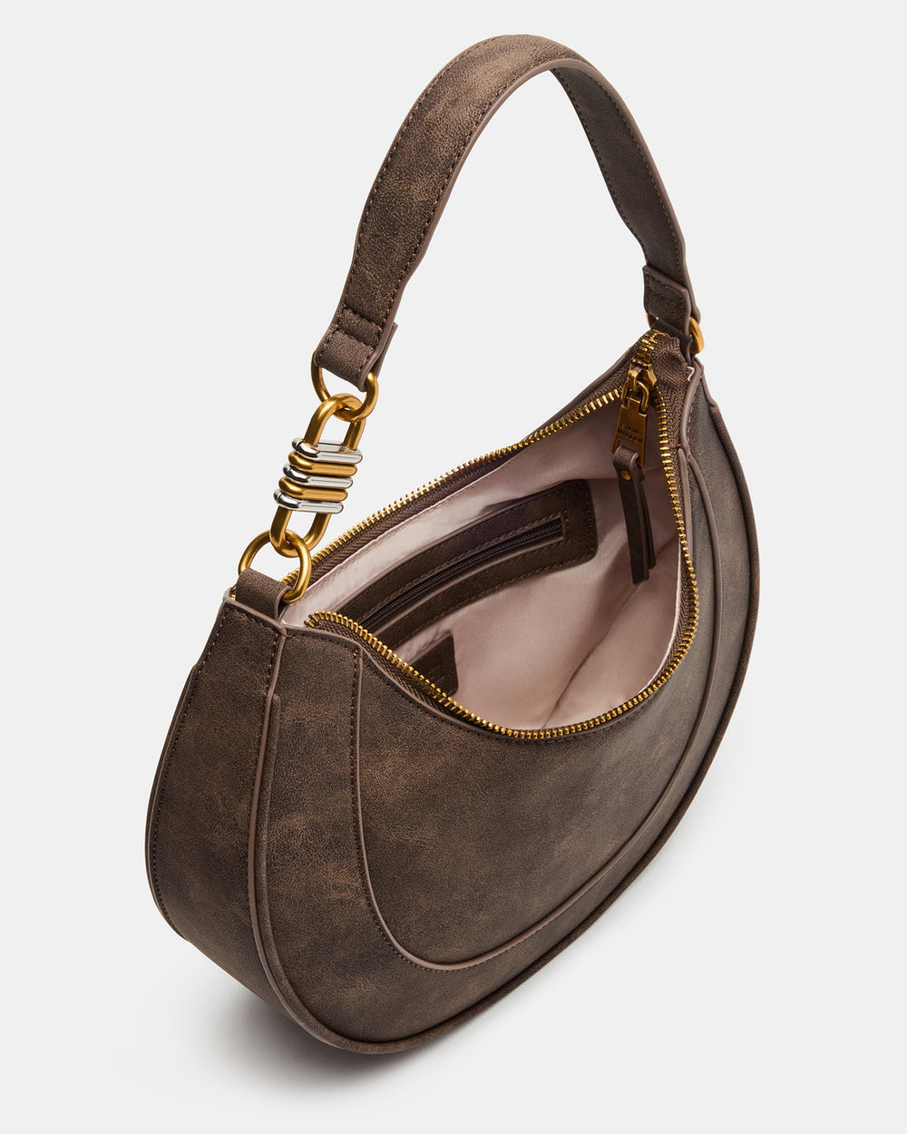 LOHAN Bag Brown Structured Hobo Shoulder Handbag | Steve Madden outlet