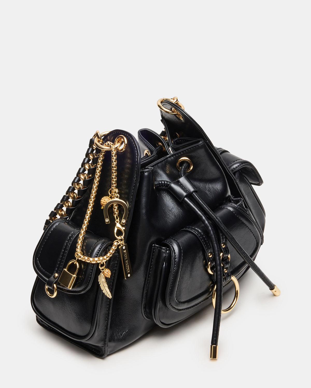 DRU Bag Black Hobo Shoulder Strap Chain Strap Handbag | Steve Madden Sale