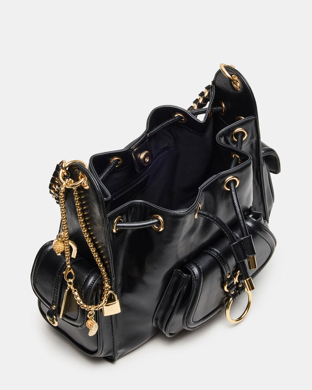DRU Bag Black Hobo Shoulder Strap Chain Strap Handbag | Steve Madden Sale